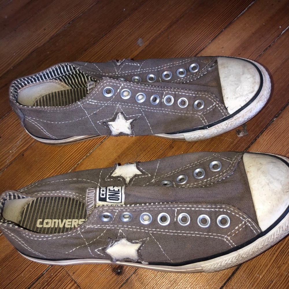 Vintage grey slip on converse